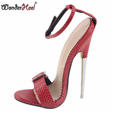 Sandálias de salto alto de verão de salto alto extremo 18cm stiletto calcanhar sexy fetiche de salto alto tornozelo tiras estilo moda feminina 2024 - compre barato