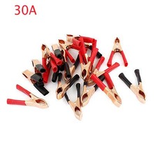 20 Pcs 75mm Plastic Covered Metal Alligator Clips Clamps 30A Red Black 2024 - buy cheap