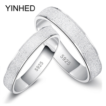 YINHED Fashion Frosted Couple Rings Set Real 925 Sterling Silver Wedding Rings for Women and Men 1 Pair Engagement Jewelry ZR187 2024 - buy cheap