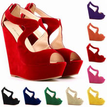 2021 Fashion High Platform Women Casual Sandals Peep Toe Summer High Heel Shoes Cut-Outs Ladies Office Work Wedges Sandals 14CM 2024 - buy cheap