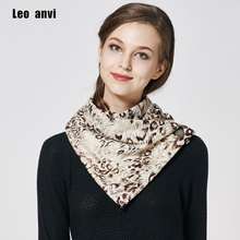 Leo anvi inverno cachecóis moda feminina vintage animal leopardo impressão cachecol triângulo tipo padrão anel cachecol 2024 - compre barato