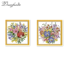 Wild bouquet cross stitch kit aida 14ct 11ct count printed canvas stitches embroidery DIY handmade needlework 2024 - buy cheap