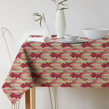 Toalha de mesa decorativa em linho de animal, toalha de mesa decorativa para natal 2024 - compre barato