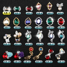 2021 New 100pcs Crystal Colourful Nail Rhinestone Alloy Nail Art Decorations Glitter DIY Bows Oval Japan Nail Jewelry Pendant # 2024 - buy cheap