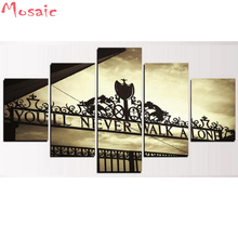 Multi-pictures 5D DIY Diamond Painting 5 Panel"You Will Never Walk Alone"Embroidery Cross Stitch mosaic Full Square/Round Drill 2024 - buy cheap