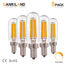 Bombillas de filamento LED de 4W T25, extractora de ventilador, bombilla de luz blanca fría/cálida E14, tornillo pequeño de 220v, reemplazo de lámpara halógena de 40w 2024 - compra barato