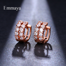 EMMAYA Delicate Rose Gold Color Earrings Flash CZ Ear Studs Pretty Earrings Women For Luxury Party Wedding Accessories 2024 - buy cheap