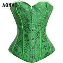 AONVE Corset Sexy Lingerie Brocade Royal Wedding Jarquard Corsets and Bustiers for Women Modeling Strap Sexy Green 2024 - buy cheap
