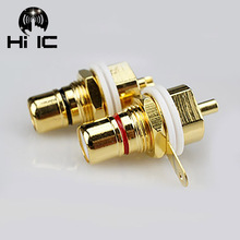 1 Pair Amp HiFi Pure Copper Gold plated RCA Female Socket Chassis RCA CMC Female Connector Copper Plug Audio Terminal Plug 2024 - buy cheap