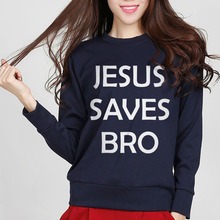 2020 hot sale autumn Jesus Saves Bro letters Print casual funny hipster brand tracksuit woman hoodies funny female sweatshirt 2024 - buy cheap