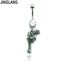 Wholesale Fashion Belly Button Rings Barbell Dangle Retro Pistol Navel Body Piercing Jewelry 2024 - buy cheap