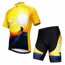 Cycling Jersey Set team Summer Pro sporting Racing pro cycling jersey Bike shorts set ropa ciclismo bicycle wear Yellow Riding 2024 - buy cheap