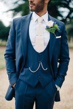 Nuevo estilo trajes de boda para hombre, esmoquin de novio, trajes de fiesta de padrino, traje de graduación, Homme (chaqueta + Pantalones + chaleco) 2024 - compra barato