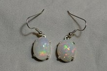 Boho Female Ladies White Fire Opal Earrings Vintage Silver Color Oval Drop Earrings Cute Fashion Long Dangle Earrings For Women 2024 - buy cheap