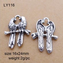 25Pcs/lot Vintage Silver Alloy Double Bird Charms Pendant DIY Findings 16x24mm 2024 - buy cheap