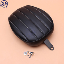 Black Vertical Motorcycle Passenger Rear Seat Pad Leather Pillow for Harley Sportster XL 1200 883 72 48 2010-2015 2024 - buy cheap