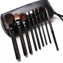 Korean Pony 9Pcs Makeup Brushes Set Professional Pearly Handle Natural Goat Hair Make up Brush Kit with Leather Case Gift 2024 - buy cheap