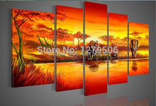 Handmade Abstract Oil Paintings On Canvas Hang Picture Landscape For Living Room Decor Sunrise Paintings Golden Wall Pictures 2024 - buy cheap