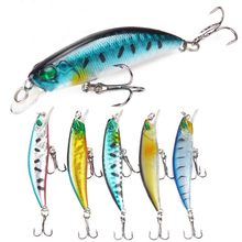 Cebo duro invierno pesca señuelos 5 colores 65mm 4g Minnow calidad cebo Artificial profundidad 0,5-1,5 señuelo de pesca flotante de ojos m 3D 2024 - compra barato