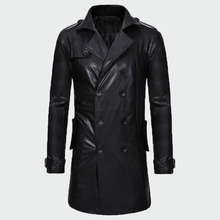 2109 Autumn Men's PU Leather Jackets Men New Fashion Popular Medium Length Black Cool Coat Males Casual Motorcycle Coats  ML297 2024 - buy cheap