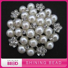 Free Shipping+High Quality+45mm+New Charming Ivory pearl rhinestone brooch for wedding 2024 - buy cheap