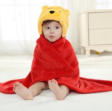 Winnie Bear Animal Cosplay Hooded Baby Infant Girl Boy Flannel Bath Towel Wrap Bathrobe Cute Cartoon Pajama Sleepwear 2024 - buy cheap