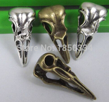 HOT Wholesale 50pcs Fashion  Antique Bronze Bird Head Skull Pendant Necklace And bracelets  DIY Jewelry Accessories C35 2024 - buy cheap