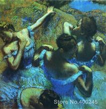 Pinturas de bailarinas azules pintadas a mano, retrato artístico de alta calidad, de Eddie Degas 2024 - compra barato