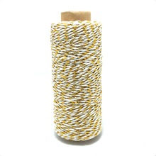 Gold and milk white 100yard/spool colorful Cotton Bakers Twine cake&cookie packaging twisted cotton rope for Gift Packing Rope 2024 - buy cheap