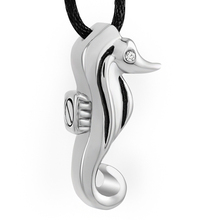 Ijd9234 colar memorial de animais urna, lembrança de lembrança, colar cromado de aço inoxidável, joia em formato de cavalo-marinho, pingente para cinzas 2024 - compre barato