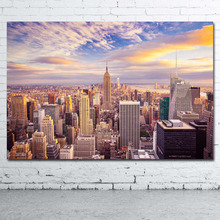 Decorative paintings New York Manhattan Skyscraper Picture Printed Canvas Cloth Wall Art Poster for Room Decor 2024 - buy cheap