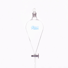 Separatory funnel pear shape,with ground-in glass stopper and stopcock.Capacity 2000ml,PTFE switch valve 2024 - buy cheap