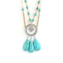 Szelam Vintage Women Stone Pendant Necklace With Crystal 2019 Summer New Beads Necklaces & Pendants Female Jewelry SNE160075 2024 - buy cheap