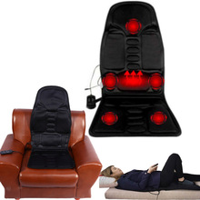 Masajeador eléctrico para cuello y espalda, cojín para silla de masaje, asiento vibrador, cojín masajeador para piernas con calefacción, cintura y cuerpo 2024 - compra barato