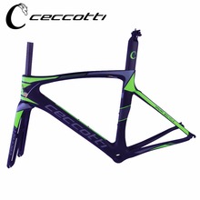 Ceccotti-Cuadro de carbono para bicicleta de carretera, color verde, C09-1, T1000, 700C 2024 - compra barato