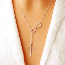 Unique Fashion Jewelry Infinity 8 Bit Minimalist Luck Cross Pendant Necklace Best Friend Chain Necklaces for Women Wholesale 2024 - buy cheap