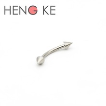 Piercing de cuerpo en forma de PESA para cejas, anillo de acero quirúrgico con Puntas curvadas de 1,2mm, joyería de 16 calibres, barra del vientre, 316L 2024 - compra barato