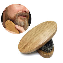 Новое поступление, Мужская щетина для волос кабана, твердая круглая деревянная ручка, набор кистей для усов и бороды, щетка для чистки макияжа 2024 - купить недорого