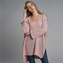 Sweater female 2021 autumn and winter new commuter loose large size solid color sweater female hipster sweater 2024 - buy cheap