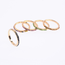 INS радужные кольца для девочек, женские свадебные разноцветные кольца со стразами, наборы колец, оптовая продажа, Прямая поставка, Bijoux 2024 - купить недорого