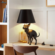 Nordic Modern Puppy Dog Table Lamps Animal Shape Bedroom Bedside Room living Study Simple FRP LED Desk Lights Lighting Fixtures 2024 - buy cheap