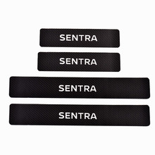 4Pcs Carbon Fiber Pu leather Door Threshold Guard Sticker For Nissan Sentra Car Accessories 2024 - buy cheap