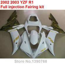Kit de carenagem para yamaha, yzf r1 2002 e 2003, conjunto de peças para carroceria branca e preta, yzfr1 02 03 e bv12 2024 - compre barato
