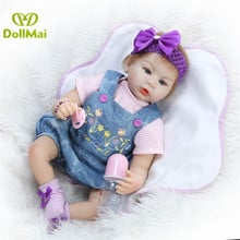 DollMai dolls reborn 22"55cm fake baby silicone reborn baby dolls real newborn girl soft dolls for children gift play house toys 2024 - buy cheap