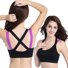 Women Fitness Yoga Sports Bra For Running Gym Cross bandage Padded Wirefree Shakeproof Underwear Push Up Seamless Front Top Bra 2024 - buy cheap