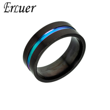 ERLUER Stainless Steel Band Rings For Men Wedding Ring Black Dull polish Europe America Mne's Wholesale Jewelry Drop shipping 2024 - buy cheap