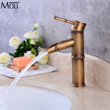 Bathroom Bamboo Sink Faucet Antique Bronze Finished Hot and Cold Water Mixer Crane Bathroom Sink Tap ML7408 2024 - buy cheap