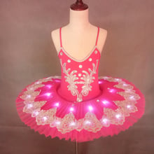 Luminous Led Ballet Dance Dress Children Pancake Tutu Dress Swan Lake Performance Jumpsuit Fluorescent Pompon Full-Skirt H630 2024 - buy cheap