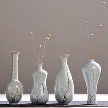 Traditional Chinese Porcelain Flower Vase Handmade Ceramic Desk Vases Creative Home Decor Retro Flowerpot Drop Shipping 2024 - buy cheap