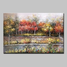 Arthyx Modern Abstract Canvas Art Hand Painted Trees Lanscape Oil Paintings on Canvas Wall Picture Posters For Living Room Decor 2024 - buy cheap